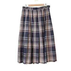 Vintage Pendleton Pleated Midi Skirt Size 16 Plaid 100% Pure Virgin Wool USA